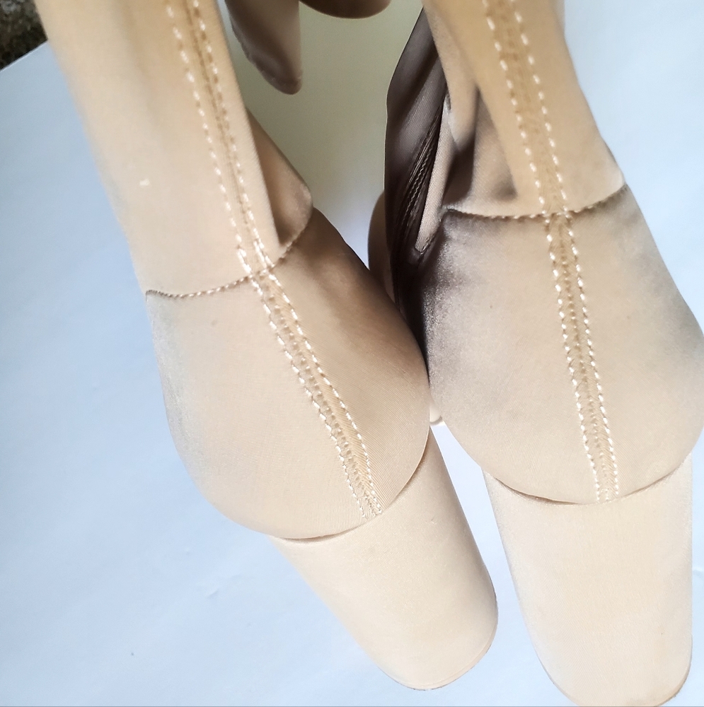 StylishTan Over-the-Knee Platform Boots - Picture 6 of 7